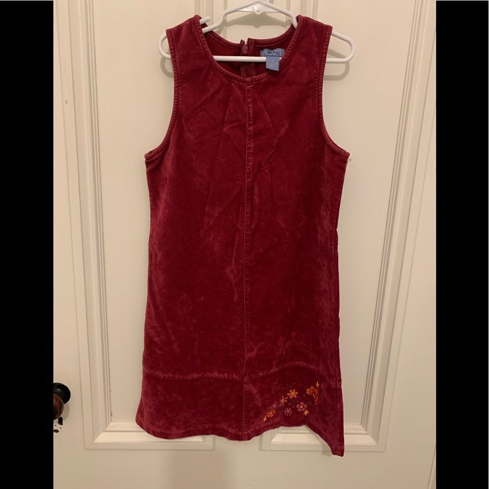 Maroon velvet floral children's place dress 10